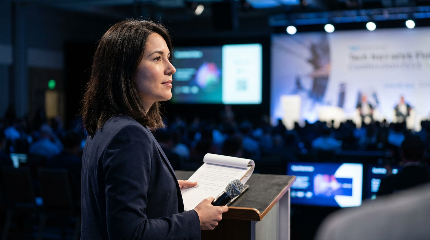 unicorn.computer senior reporter Sofia Del Repo at the Copus 5.0 unveiling